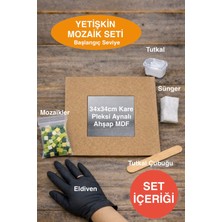 Karsan Mozaik 34X34CM Kare Pleksi Aynalı Yetişkin Mozaik Set (Başlangıç Seviye) Yeşil Tonlar