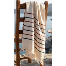 Biçomi Hızlı Kuruyan, Hafif Tasarımlı Waves %100 Pamuklu Plaj Peştemali (70X150 Cm)