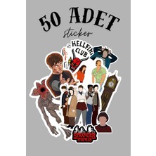Tiwo Dijital Stranger Things Parlak Parça Sticker 50 Adet Renkli İnkjet Fotoğraf Kağıdı