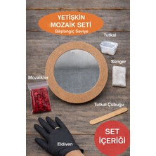 Karsan Mozaik 34X34CM Yuvarlak Pleksi Aynalı Yetişkin Mozaik Set (Başlangıç Seviye) Kırmızı Tonlar