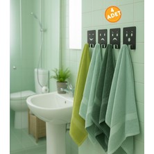 Risingmaber 4 Adet 3m Yapışkanlı Siyah Çift Kancalı Askılık, Banyo Emoji Askılar, Yüz Ifadeli Askı Seti MT124SD