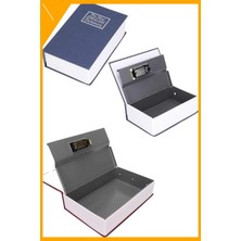 Esplendor Kitap Görünümlü Gizli Kasa Kilitli Metal Kumbara 18CM Lacivert