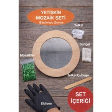 Karsan Mozaik 34X34CM Yuvarlak Pleksi Aynalı Yetişkin Mozaik Set (Başlangıç Seviye) Yeşil Tonlar