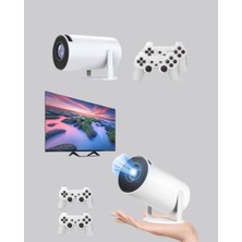 Selfbuysell Taşınabilir Projeksiyon Cihazı 4K Destekli Wi-Fi Kablosuz Ekran Yansıtma