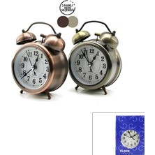 Selfbuysell Yuvarlak Eskitme Metal Çalar Saat