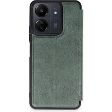 Selfbuysell Xiaomi Redmi 13C Kılıf Flip Cover - Koyu Yeşil