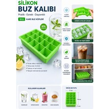 Evolis Kitchen 1ADET 15 Bölmeli Büyük Boy Silikon Buz Kalıbı-Kare Buzluk Kokteyl Sunum Buz Kalıbı Et Suyu Saklama