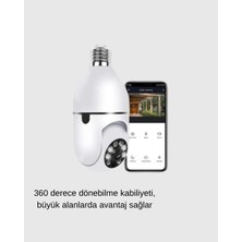 Selfbuysell 360° Akıllı Güvenlik Kamerası – Duya Takılabilir, Wi-Fi Bağlantılı, Hareket Sensörlü
