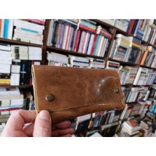 Mahfuz Gerçek Deri Tamamen El Emeği Kadın Cüzdan 22CM*8CM * 1 Kağıt Para Alanı 4 Kart Bölmesi  DAK66