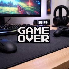 Luvena Game Over Masaüstü Dekor Gamer Oda Aksesuarı Retro Oyun Temalı Dekoratif Süs ( 15X8.5CM )
