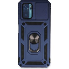 Selfbuysell Xiaomi Redmi Note 10 Kılıf Pars Lens Yüzüklü Silikon - Lacivert