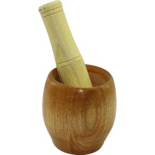 Selfbuysell Ahşap Bambu Havan Sarımsak Dövecek Ç: 7cm--D: 5.8cm--Y: 8.5cm  Fileli Ambalaj (5324)
