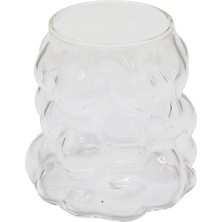 Selfbuysell Boncuklu - Boğumlu Cam Bardak 340ML Kahve - Sunum - Meşrubat (5324)