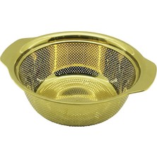 Selfbuysell 23CM   Gold  Paslanmaz Metal  Sepet  Süzgeç  Kendinden Kulplu (5324)