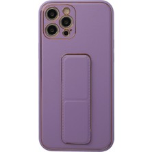 Selfbuysell Apple Iphone 12 Pro Kılıf Coco Deri Standlı Kapak - Lila