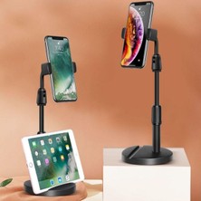 Selfbuysell Masa Üstü Tablet ve Telefon Tutucu Plastik Aparat Siyah Telefon Standı (5324)