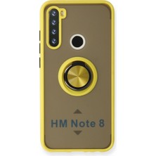 Selfbuysell Xiaomi Redmi Note 8 Kılıf Montreal Yüzüklü Silikon Kapak - Sarı