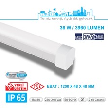Teletek 36W 3-Step Fonksiyon Etanj LED Armatür IP65 Otopark, Depo ve Garaj Tipi - Su Geçirmez Tavan Lambası