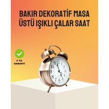 Selfbuysell Retro Tarz Bronz Dekoratif Masa Saati Metal Gövde Yüksek Sesli Alarm