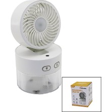 Selfbuysell Su Spreyli  Katlanır Başlık - 90 Derece Işıklı USB Mini Fan Çap=11.2cm - Y:13.5-20.5cm 3 Kademe Hız  350ML (5324)