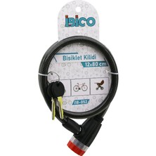 Selfbuysell Anahtarlı Çevirmeli Kilit Kapaklı Plastik Kafa Bisiklet Kilit Çelik Tel Siyah Şeffaf Kılıf 12MMX80CM (5324)