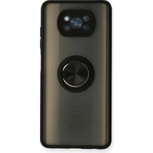 Selfbuysell Xiaomi Pocophone X3 Kılıf Montreal Yüzüklü Silikon Kapak - Siyah