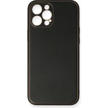 Selfbuysell Apple Iphone 12 Pro Kılıf Coco Deri Silikon Kapak - Siyah
