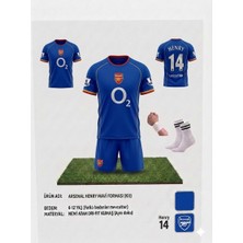 Yenteks Arsenal Henry 14 Numara   Retro Deplasman Mavi Henry 14 Numara Çocuk Forma Takımı 4 Parça Çorap Bileklik Hesiye
