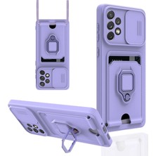 Selfbuysell Samsung Galaxy A53 5g Kılıf Zuma Kartvizitli Yüzüklü Silikon - Lila