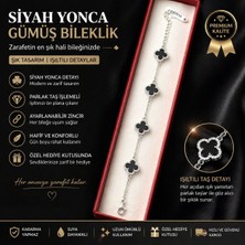 Siyah Yonca Detaylı Çelik Bileklik – Zarif Kadın Bileklik Kararmaz Solmaz | Şık Tasarım, Günlük & Özel Kullanım