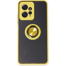 Selfbuysell Xiaomi Redmi Note 12 4g Kılıf Montreal Yüzüklü Silikon Kapak - Sarı