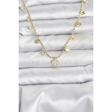 Ata Store Pirinç Gold Renk Yonca Model Kadın Kolye - Lisinya