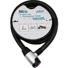 Selfbuysell Anahtarlı Metal Kaplama Kafaçek-It Kilit Kapakmotor - Bisiklet Kilit Çelik Telsiyah Şeffaf KILIF24MMX200CM (5324)