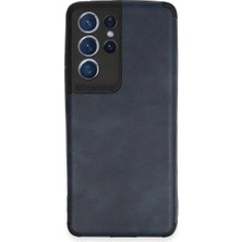 Selfbuysell Samsung Galaxy S21 Ultra Kılıf Loop Deri Silikon - Lacivert