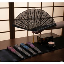 Selfbuysell Plastik Pullu Yelpaze Siyah Renk