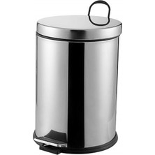 Selfbuysell Pedallı 12LT Krom Metal Çöp Kovası (5324)