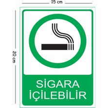 Mayeka Metal Sigara Içilebilir 15X20 cm Uyarı Iş Güvenliği Levhası
