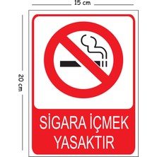 Mayeka Metal Sigara Içmek Yasaktır 15X20 cm Uyarı Iş Güvenliği Levhası