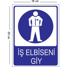 Mayeka Metal Iş Elbiseni Giy 15X20 cm Uyarı Iş Güvenliği Levhası