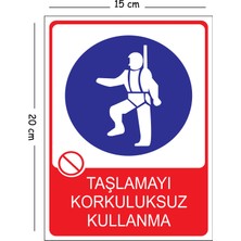 Mayeka Metal Taşlamayı Korkuluksuz Kullanma 4 15X20 cm Uyarı Iş Güvenliği Levhası