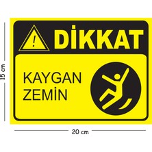 Mayeka Metal Dikkat Kaygan Zemin 2 15X20 cm Uyarı Iş Güvenliği Levhası