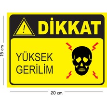 Mayeka Metal Dikkat Yüksek Gerilim 2 15X20 cm Uyarı Iş Güvenliği Levhası