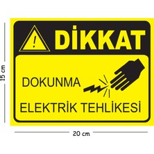Mayeka Metal Dikkat Dokunma Elektrik Tehlikesi 15X20 cm Uyarı Iş Güvenliği Levhası