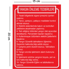 Mayeka Metal Yangın Önleme Tedbirleri 15X20 cm Uyarı Iş Güvenliği Levhası
