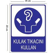 Mayeka Metal Kulak Tıkacını Kullan 15X20 cm Uyarı Iş Güvenliği Levhası