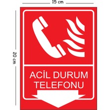 Mayeka Metal Acıl Durum Telefonu 15X20 cm Uyarı Iş Güvenliği Levhası