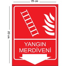 Mayeka Metal Yangın Merdiveni 15X20 cm Uyarı Iş Güvenliği Levhası