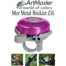 ArtMaster Mor Metal Bisiklet Zili 1 Adet Scooter Zili Denge Zili Alümünyum Bisiklet Zili Bisiklet Süsü Korna Aksesuar