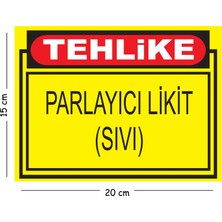 Mayeka Metal Tehlike Parlayıcı Likit Sıvı 15X20 cm Uyarı Iş Güvenliği Levhası