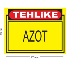 Mayeka Metal Tehlike Azot 15X20 cm Uyarı Iş Güvenliği Levhası